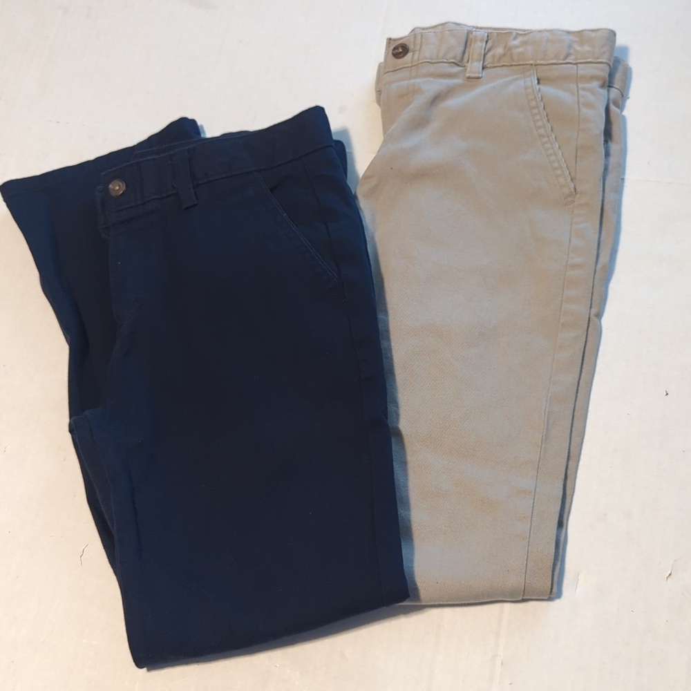 Lot of 2 Chaps Khakis Navy/Beige Boy 12